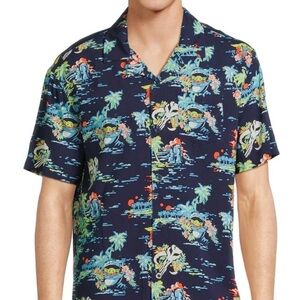 Star Wars Mandalorian Yoda Men’s Hawaiian Tropical Print Shirt Medium